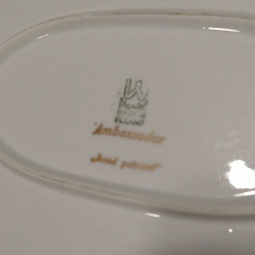 Wawel ambassador white porcelain hand painted gold trim vintage platter